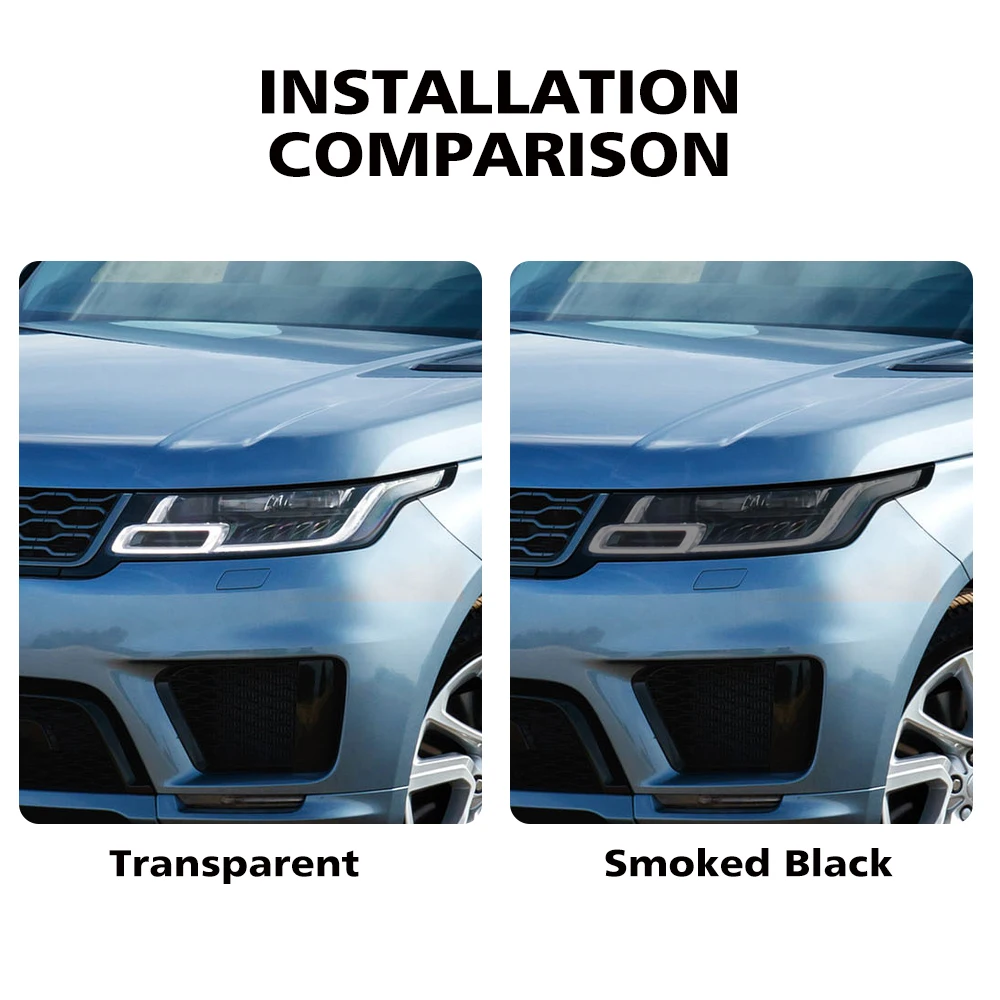 For Range Rover Sport L46 L494 High Gloss Smoke Black Pre-Cut Headlight Protection Film TPU PPF Kit Anti-Scratch Vinyl Wrap view 4