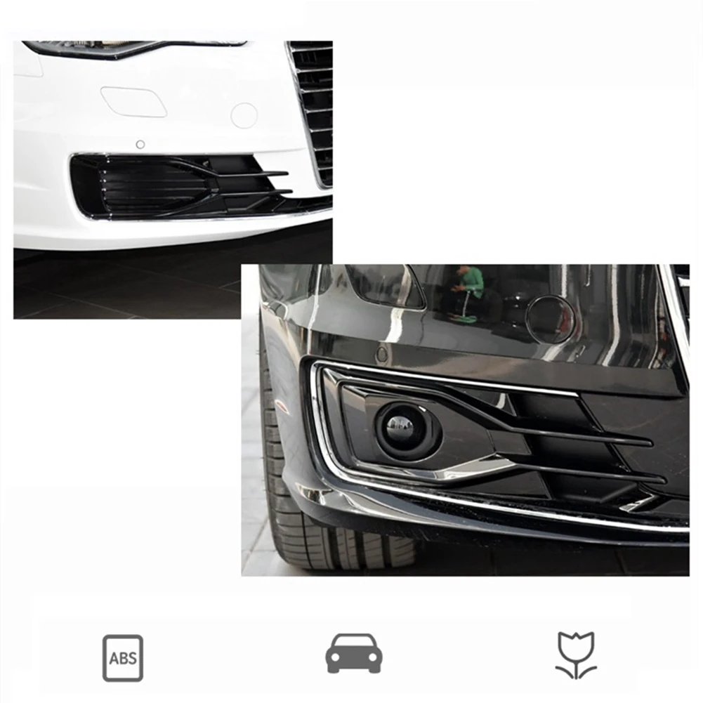

Front Fog Light Frame Fog Lamp Grille Cover For A6L C7 2016-2018 4G0807647A 4G0807648A