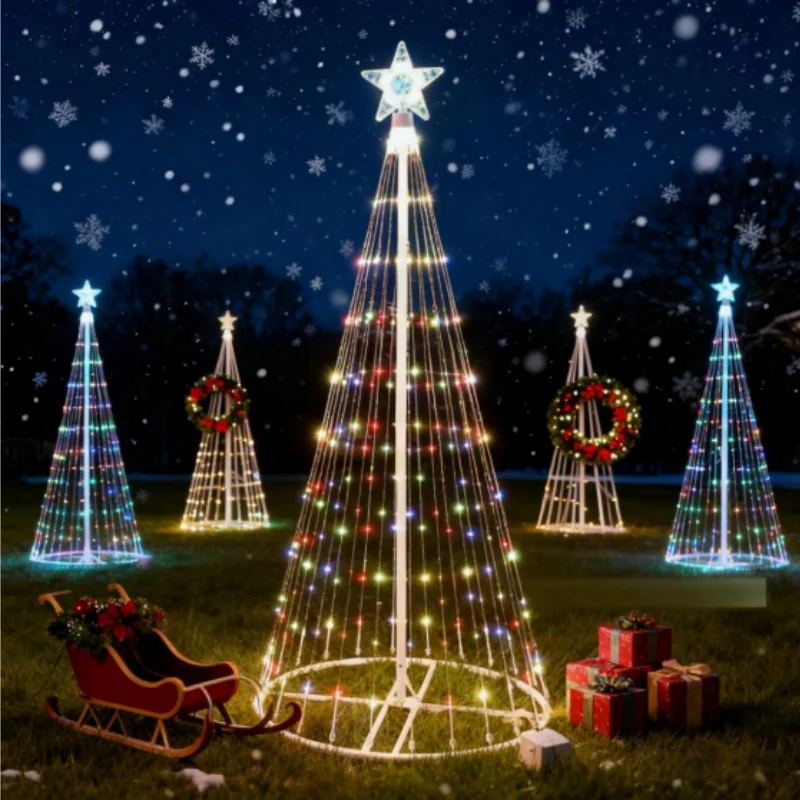 

Christmas Cone Tree Lights LED Lighted Christmas Tree Lights Waterproof Dimmable Cone Tree Light for Xmas Eve Night Decor