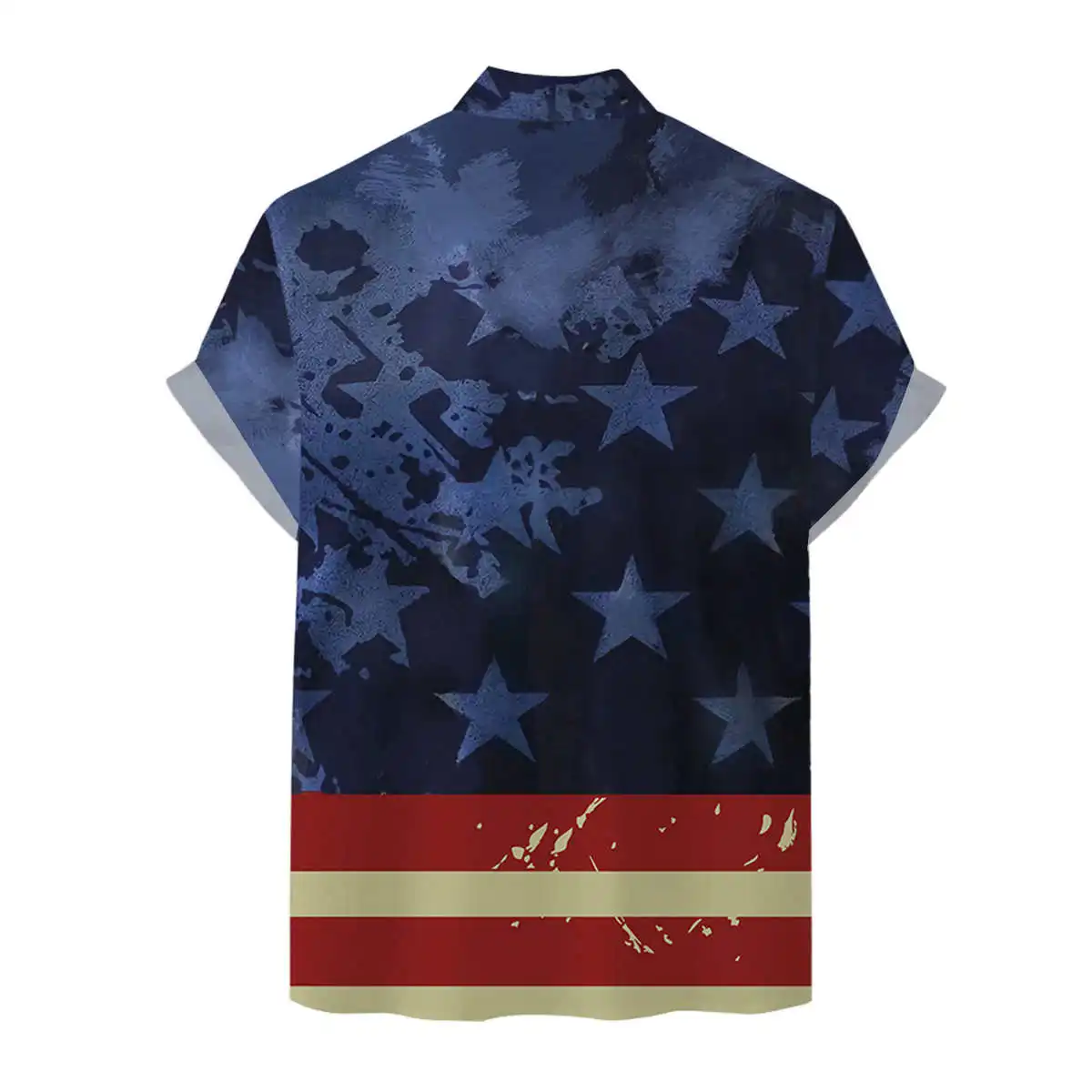 

Printed ort Sve irt Button Lapel Printed Youth Casual Cotton Spring Summer Faionable European Sle Wide Angle Collar