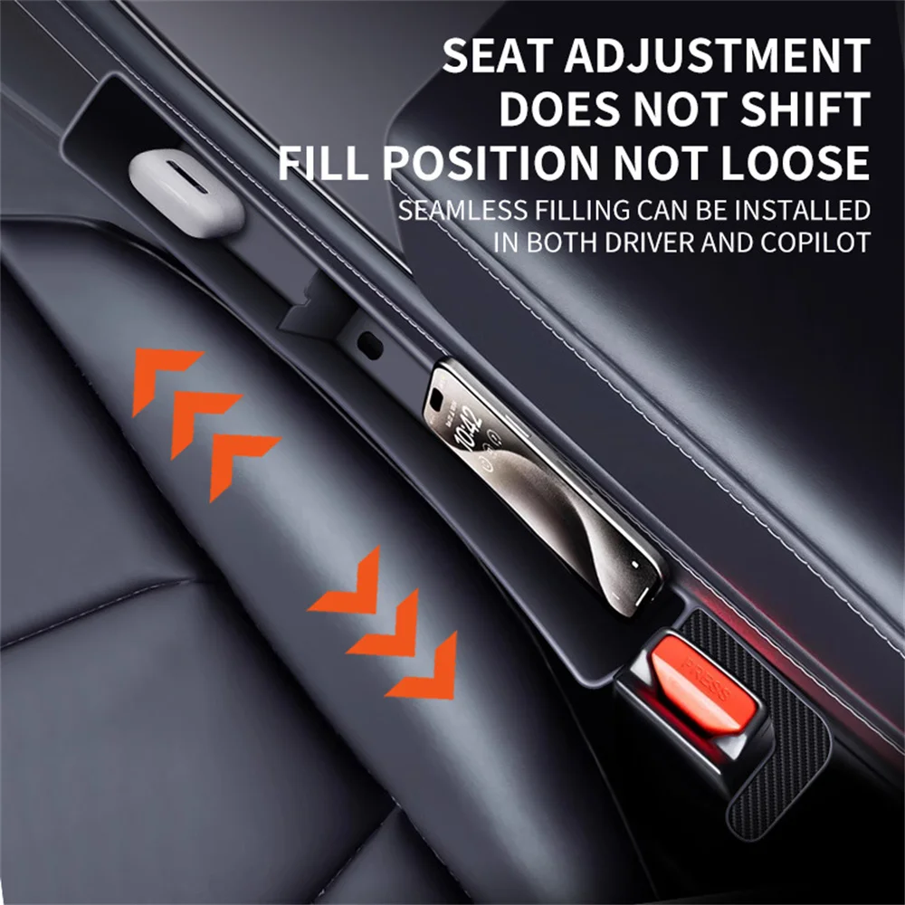 Car Seat Gap Filler Organizer Waterproof Leak Strip Car Seat Gap Plug Strip with 2 Grooves Seat Gap Storage Interior Accessories