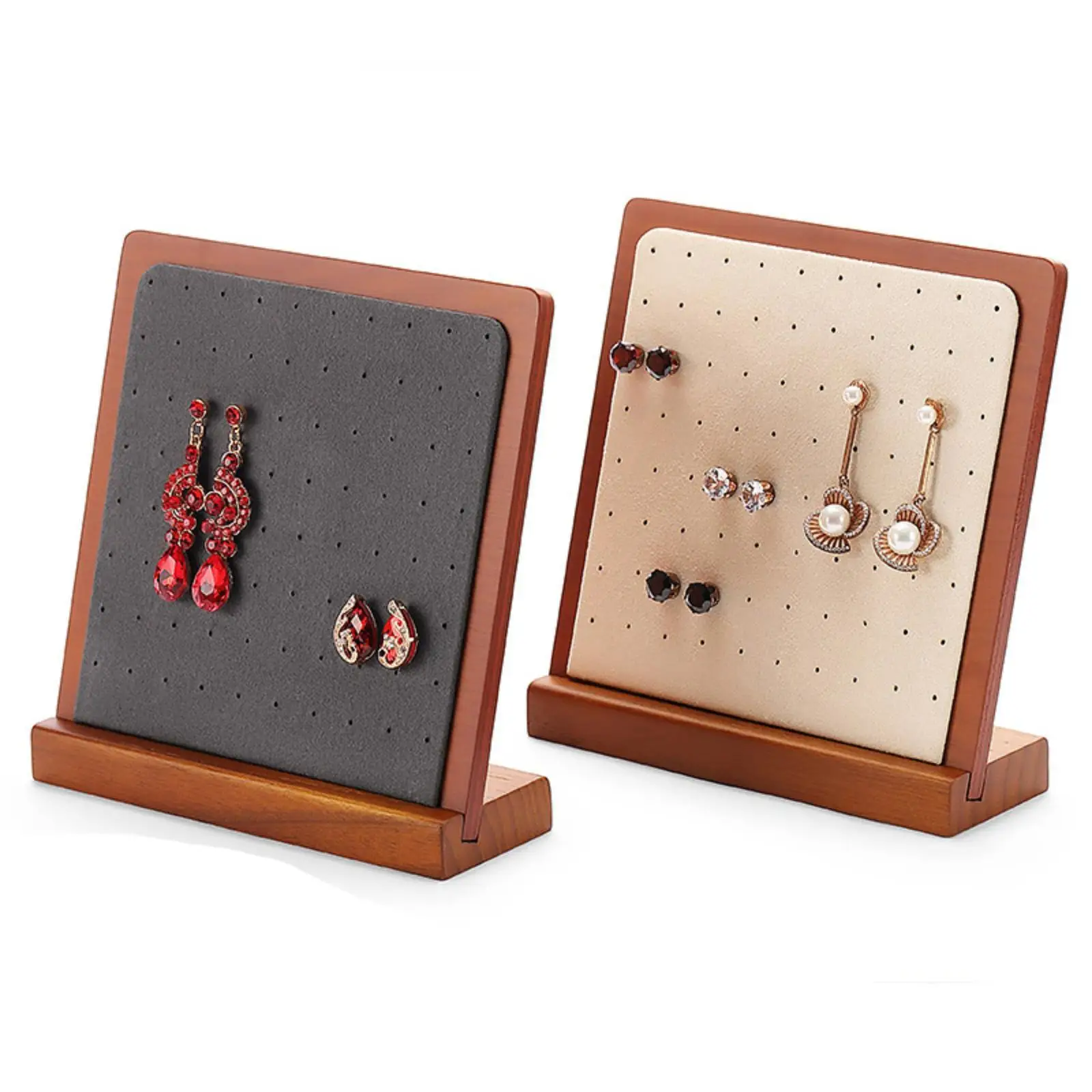 Earring Display Stand, Ear Stud Holder Wooden Jewelry Display Stand Jewelry Organizer for Tabletop Dresser Store Home Vanity