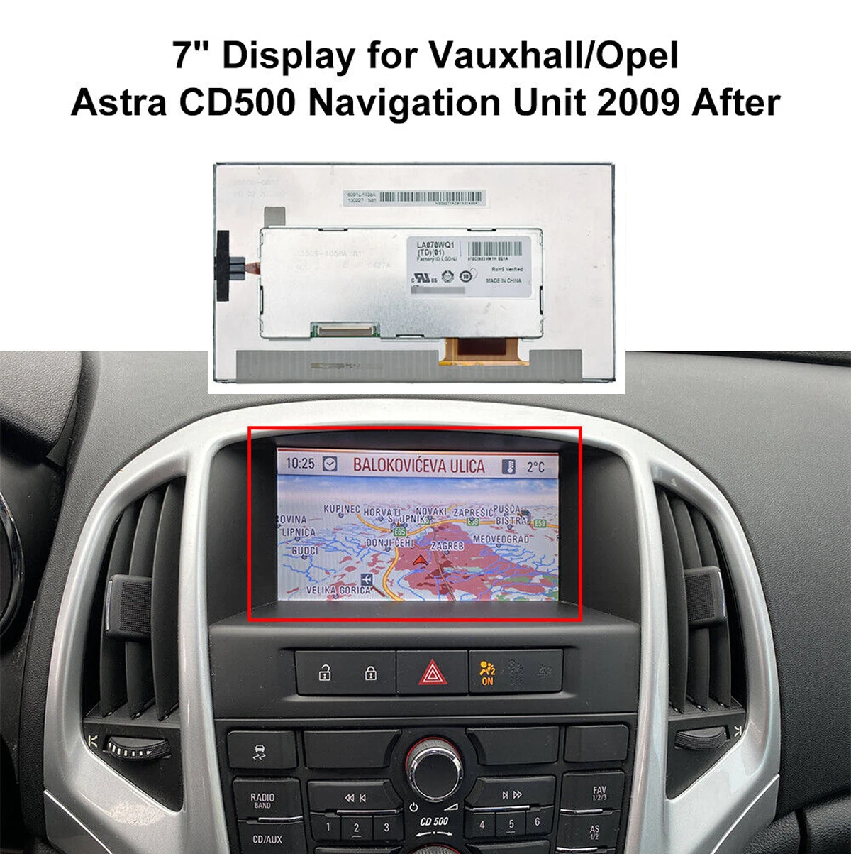 

LCD DISPLAY For Vauxhall/ Opel Astra Meriva Zafira DVD800 CD500 NAVI 900 / 950 / 600 Navi Display