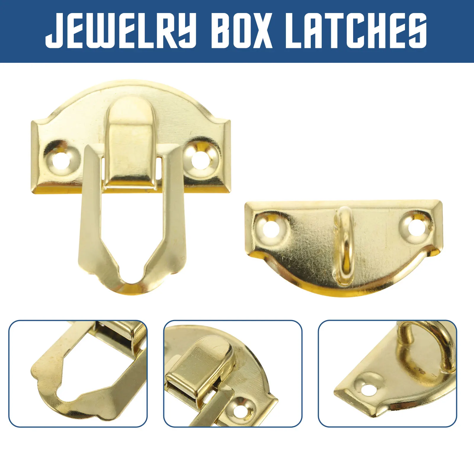 

20pcs Jewelry Durable Practical Wooden Decorative Latch Jewelry Latches Gift Box Box Cabinet Chests Hardware Locks