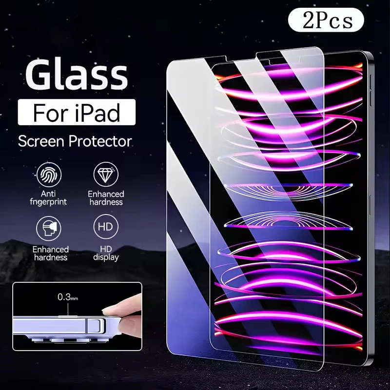

3Pcs Tempered Glass Screen Protector For Ipad 12.9 Pro 13 M4 Air 11 M2 Mini 5 4 6 7 9 th 9th 10 10th Generation A16 Accessories