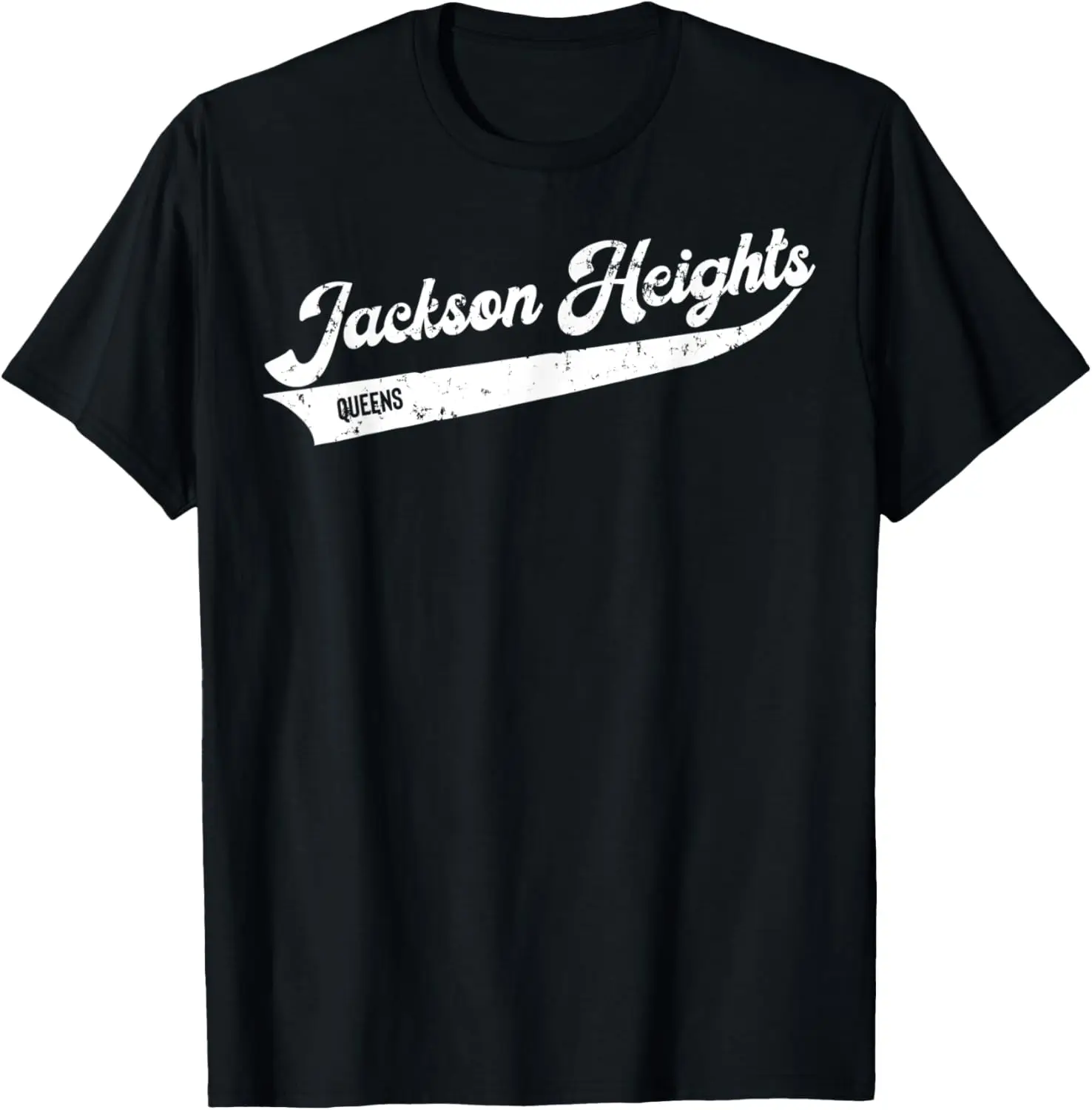 Jackson Heights Queens NYC Typographic Distressed Design T-Shirt