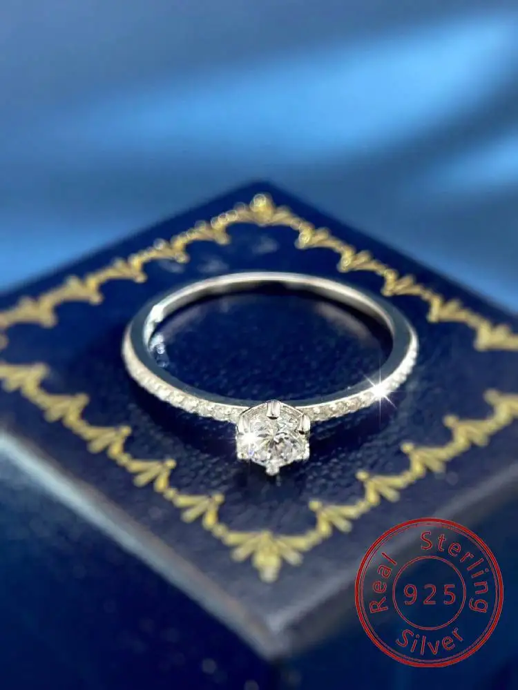 

925 Sterling Silver Simplicity Classic Gorgeous Shiny Zircon Ring For Women Engagement Wedding Party High Quality Fine Jewelry