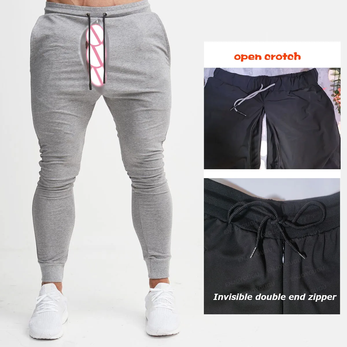 

Sport Pants Men Open Crotch Erotic Gym Fitness Sweatpants Outdoor Sex Slim Fit Running Jogger Casual Trousers Streetwear track