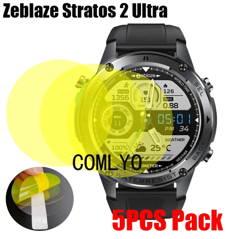 5Pcs For Zeblaze Stratos 2 Ultra Smart watch Screen Protector Soft Film TPU Hydrogel Unthin HD Anti-Scratch Films