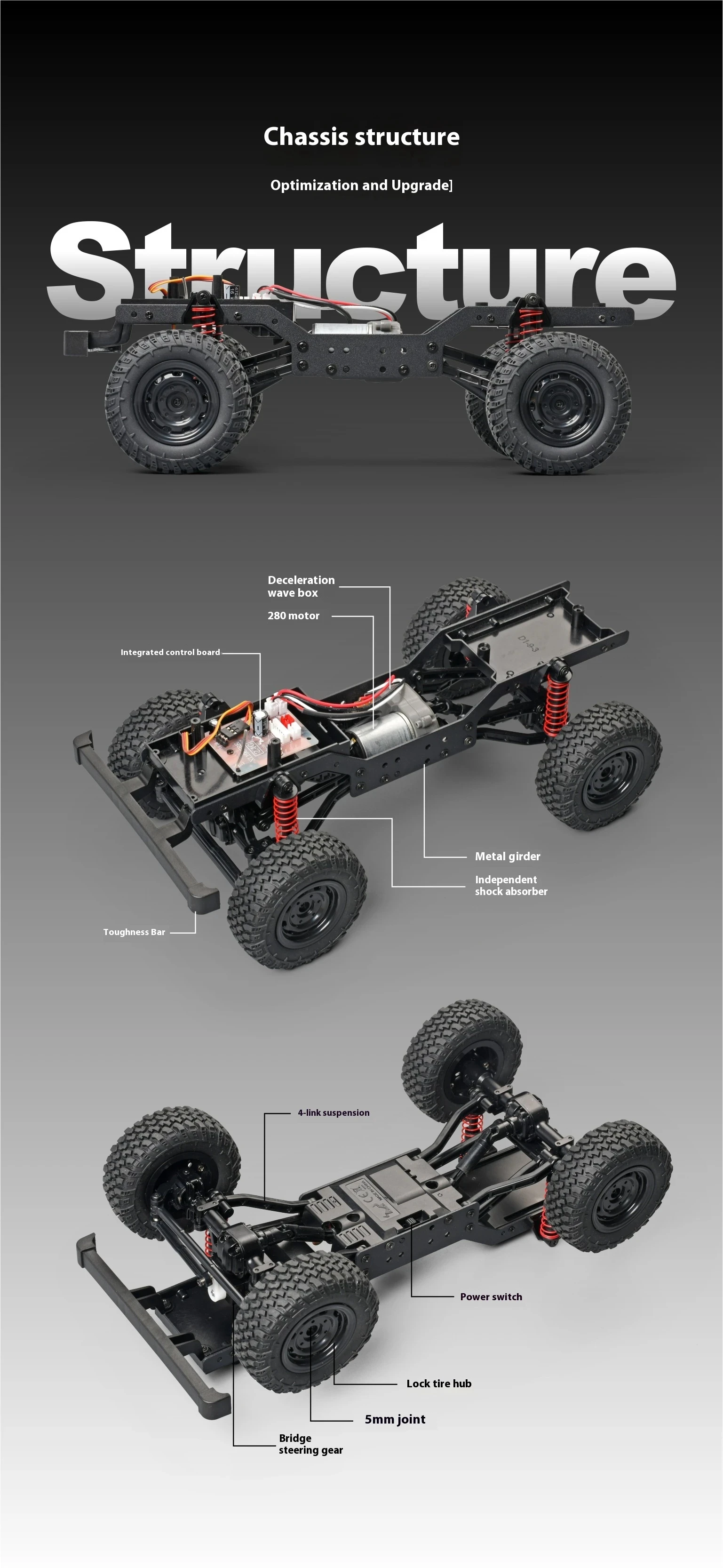 2024 nuovo MN99S MN98 1/12 2a generazione versione aggiornata 2.4G Full ration 4WD Climbing Car Chassis giocattoli per camion telecomandati