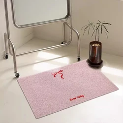 Korean Style PVC Bow Doormat Cuttable House Entrance Welcome Mat Rug Carpet Anti Dust Pad Outdoor Aesthetic Home Room Decor