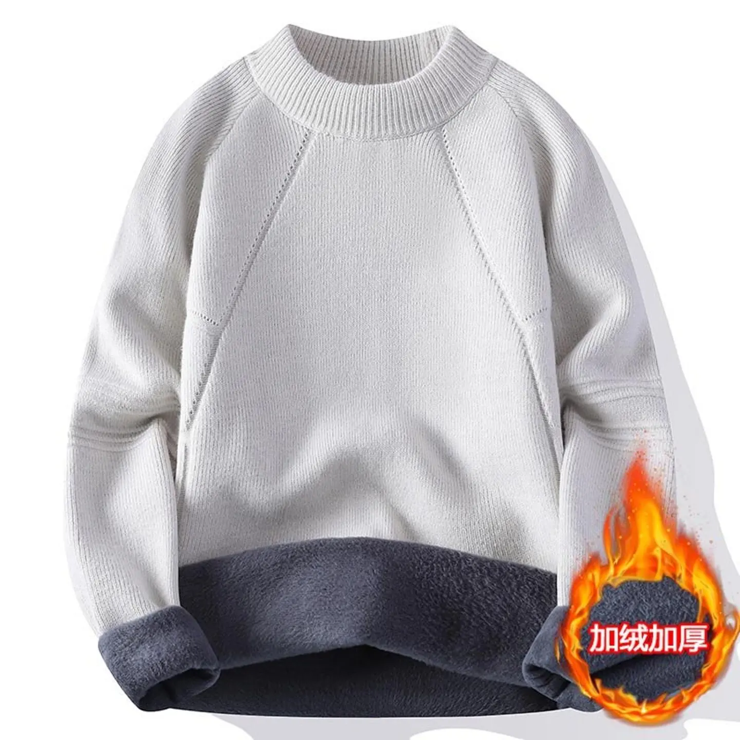 

Зимний толстый теплый свитер с круглым вырезом, мужская одежда, корейский элегантный свободный вязаный мужской повседневный свитер с длинным рукавом, Лидер продаж