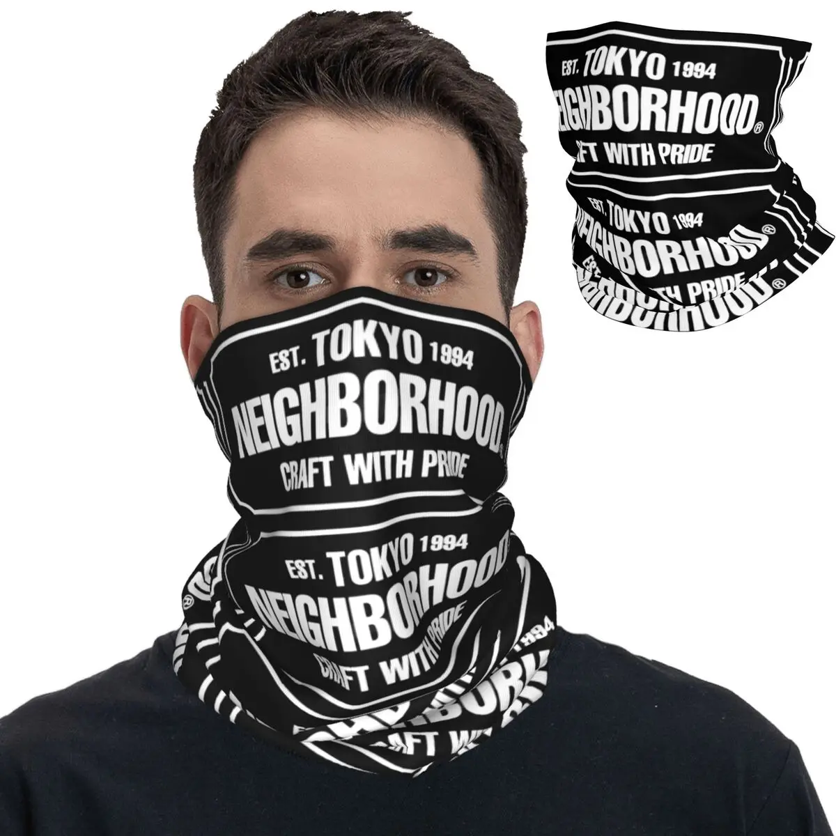 Unisex Japanese Tokyo Neighborhood Craft Bandana, capa de pescoço de inverno, envoltório impresso, headwear quente para caminhadas, cachecol de orgulho para adultos