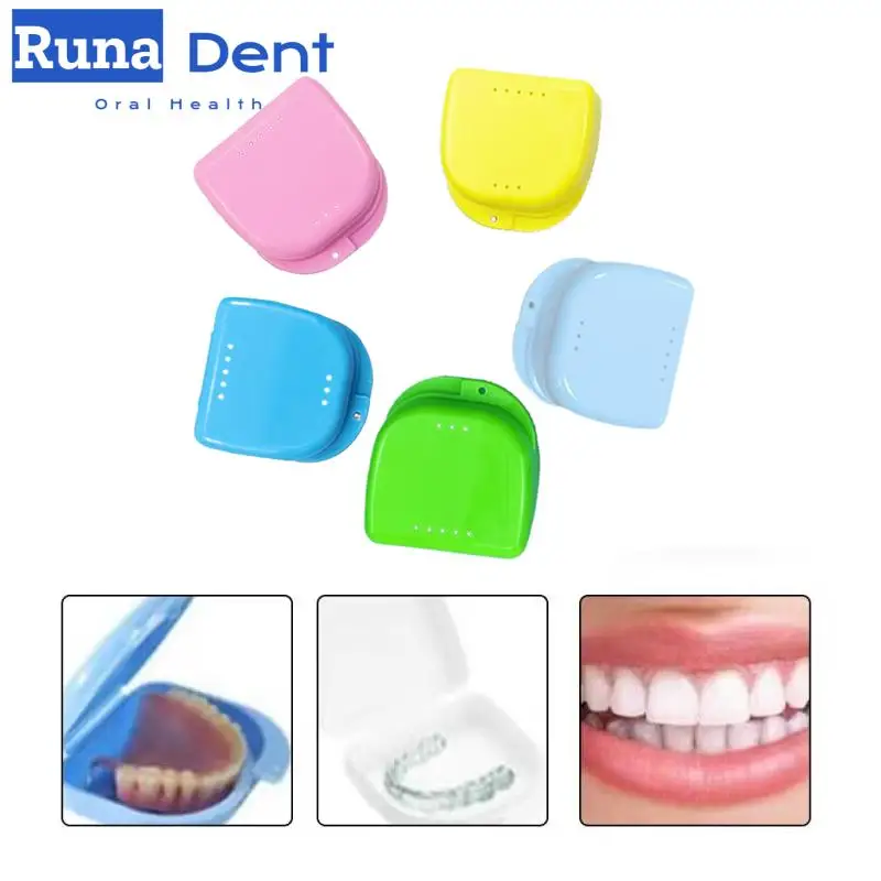 

4 Colors Fake Teeth Orthodontic Case Dental Retainer Mouth Guard Denture Storage Plastic Box Oral Hygiene Supplies Organizer