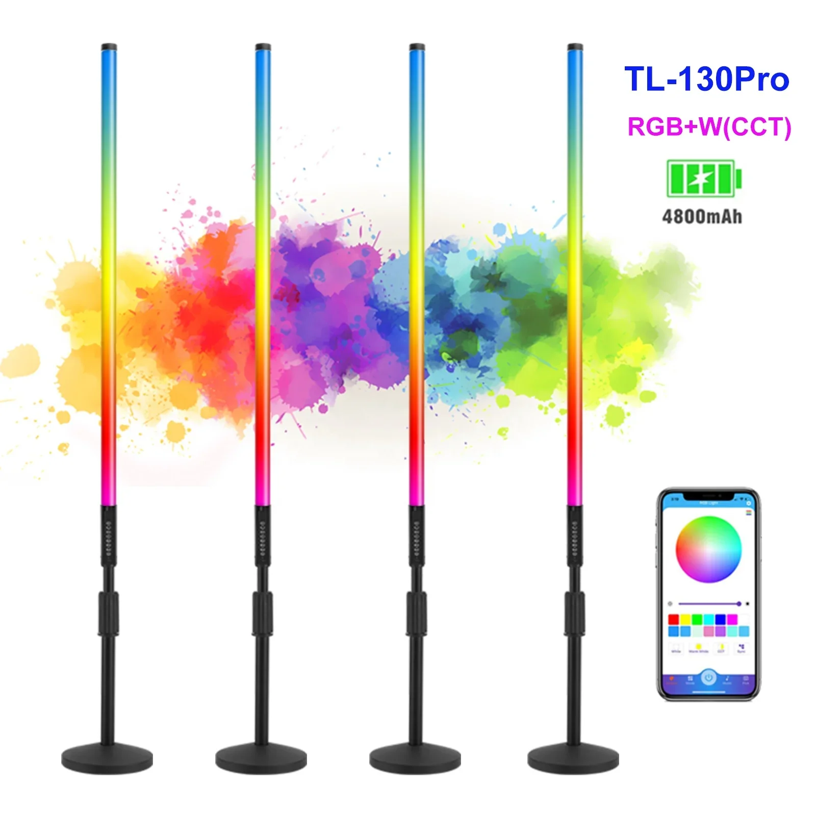 USA Free Shipping 4Pack Smart Synkitt APP Control Rgb Bar  Stick Light With Stand Dj Party Events Video shooting 360 Photo Booth