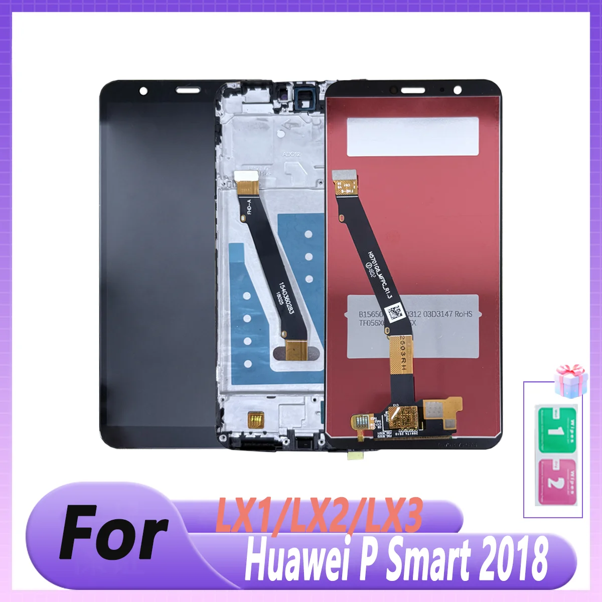 Pantalla LCD probada P Smart 2018 para Huawei P Smart 2018, montaje de pantalla táctil para LX1 LX2 LX3, piezas de repuesto de pantalla LCD