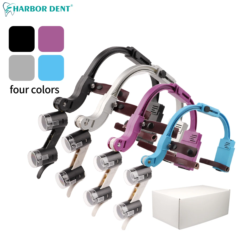 

2.5X/3.5X Dental Headlight Binocular Loupe With 2 Filters 5W LED Light Colour Dentist Medical Loupes Lamp