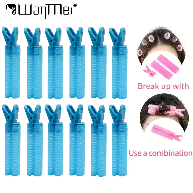 Juego de 12 Uds de Clips esponjosos para raíz de cabello, Culers sin calor con autoagarre, rodillo de volumen de aire perezoso para dormir, herramientas de estilismo de Belleza del cabello DIY para salón