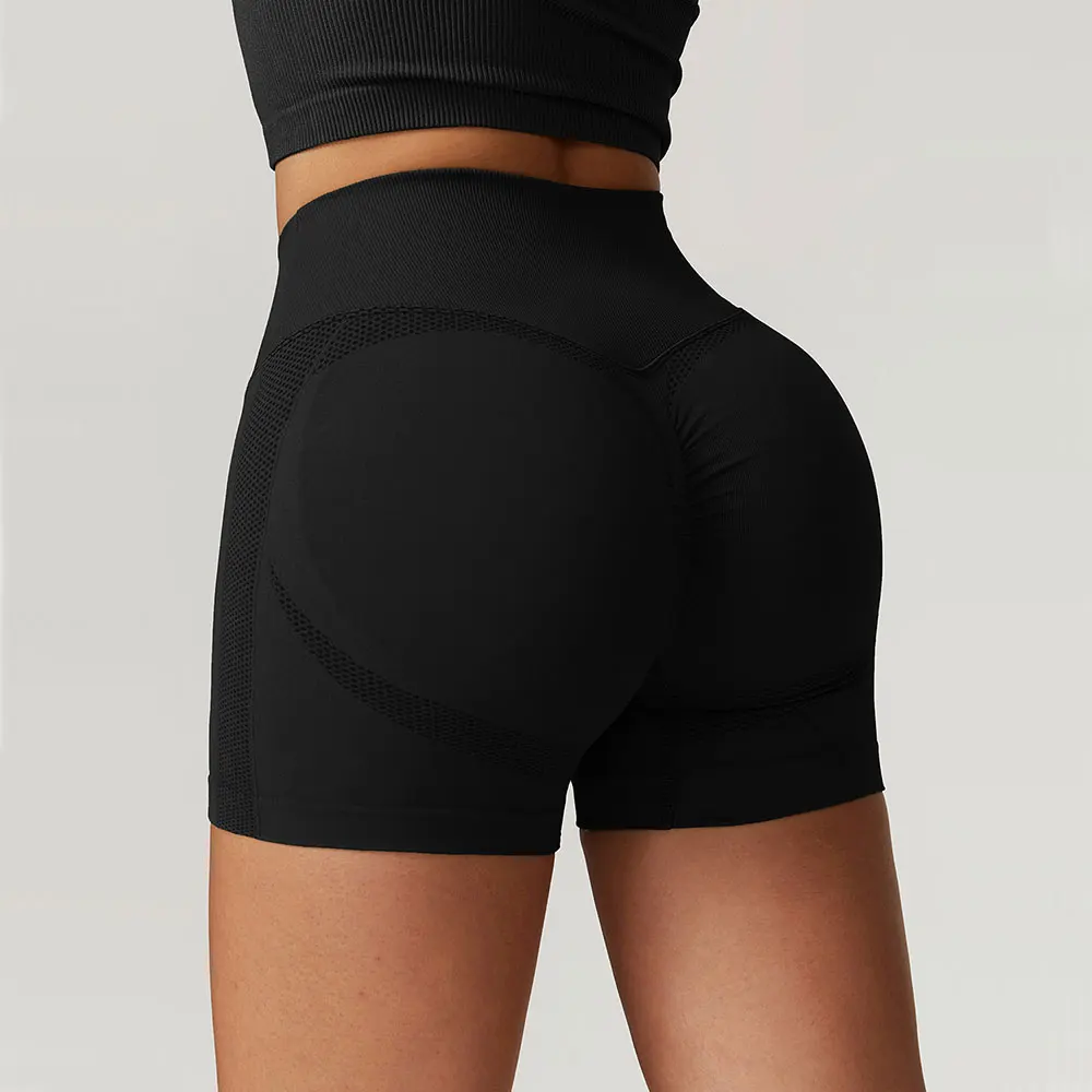 Seamless Yoga Shorts Women Running Cycling Shorts Fitness Shorts Breathable Sports Leggings High Waist Summer Workout Gym Shorts