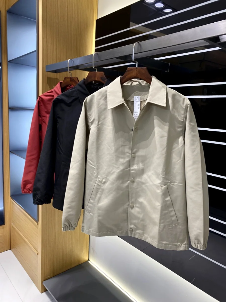 ملابس عمل كاجوال متعددة الاستخدامات للرجال irt Sle Jaet ربيعية بياقة قلابة لربيع 2024 ستاند مناسب طويل Sve لون نقي فردي... #2