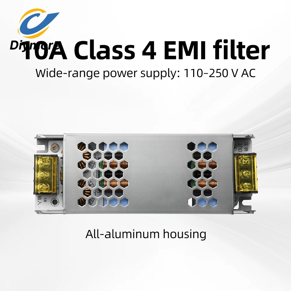 Filtro de Supresión de Interferencia Electromagnética EMI de 4 Etapas y 10A, Modo Diferencial/Modo Común EM/Amplificador de Potencia de Audio