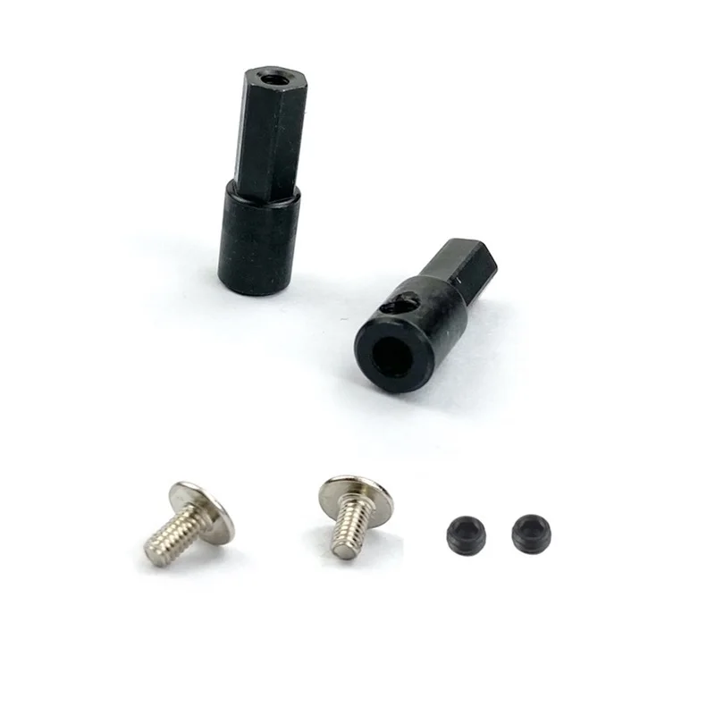 For WPL D12 1/10 RC Car Upgrade Parts Metal 5Mm Front Wheel Hub Hex Adapter Combiner & Rear Axle Shaft Adapter