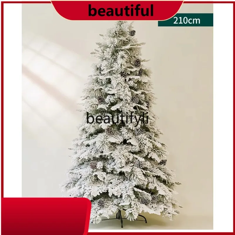 

Christmas decoration large flocked Christmas tree household pine ornaments atmosphere layout H