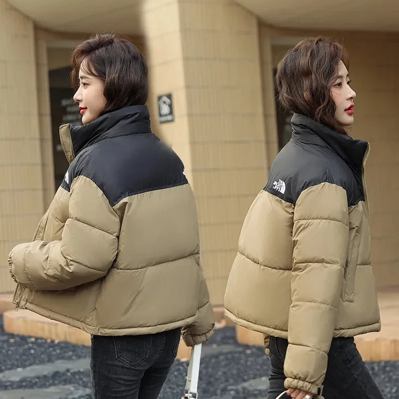 Winter Short Stitching Contrast Down Cotton-Padded Jacket Women\'s New 2023 Fashion Loose Padded Jacket Clothes Women Coat