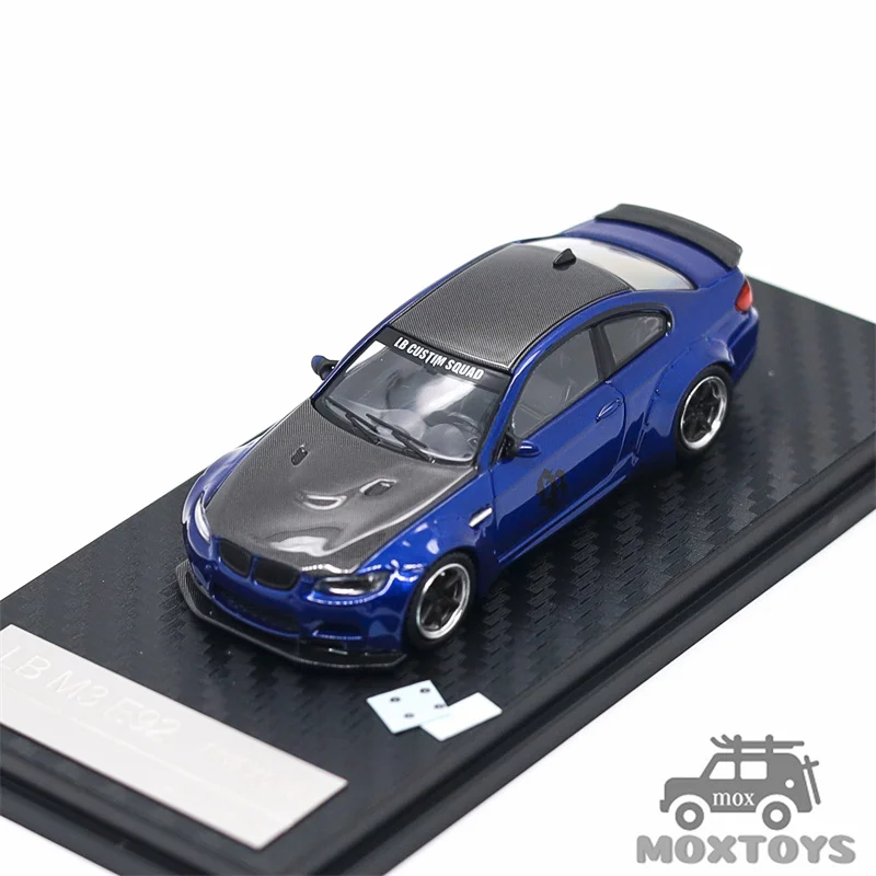FINE MODEL 1:64 LB M3 E92 Metallic Blue / Pearl White Diecast Model Car