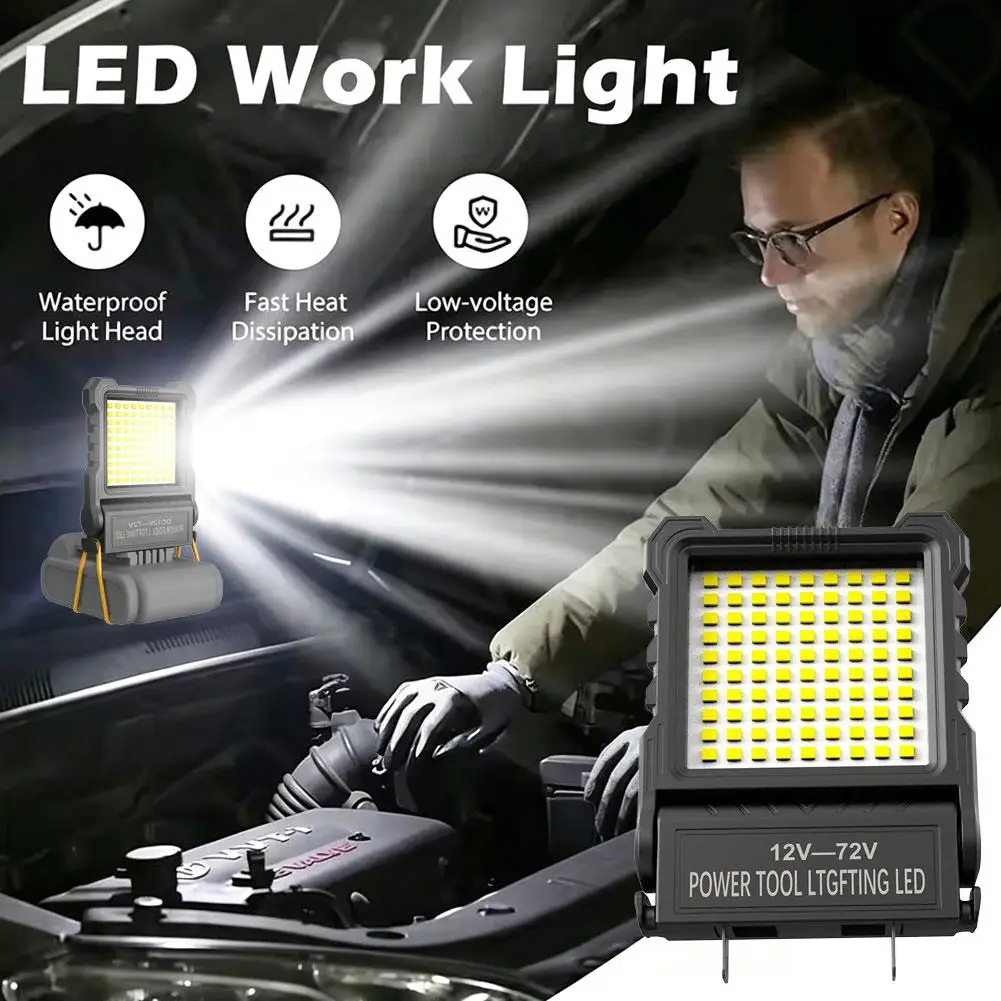 12-85V Angle Rotating Electric Tool Lithium Battery Lighting Work Light Outdoor Construction Site Maintenance Light Portable