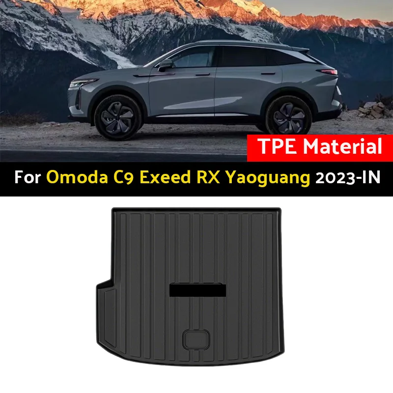 Материал TPE, автомобильные коврики на задний багажник для Omoda C9 Exeed RX Yaoguang 2023 2024 2025-IN, водонепроницаемые коврики на задний багажник, коврики