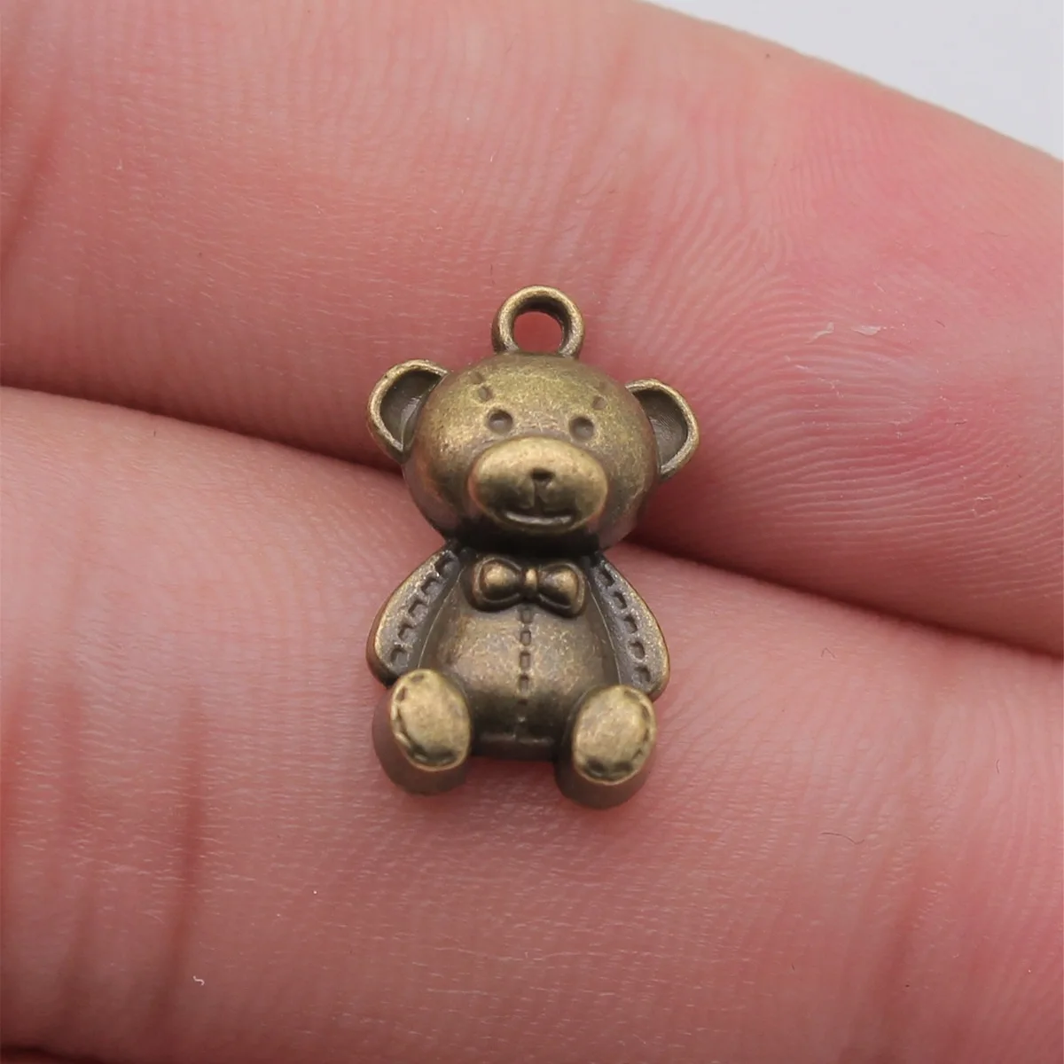 WYSIWYG 20pcs 11x17mm 3 Colors Bear Charms Pendant For DIY Jewelry Making Handmade Jewelry Craft Findings