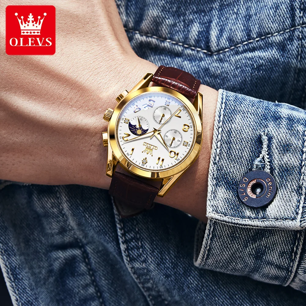 OLEVS Brand Men's Belt Multifunctional Quartz Watch 2890