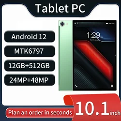 Hot Sales 2023 Gobal Version Android Tablet PA13 10.1 Inch  Android 12 Bluetooth 12GB 512GB Deca Core 24+48MP WPS+5G WIFI Laptop