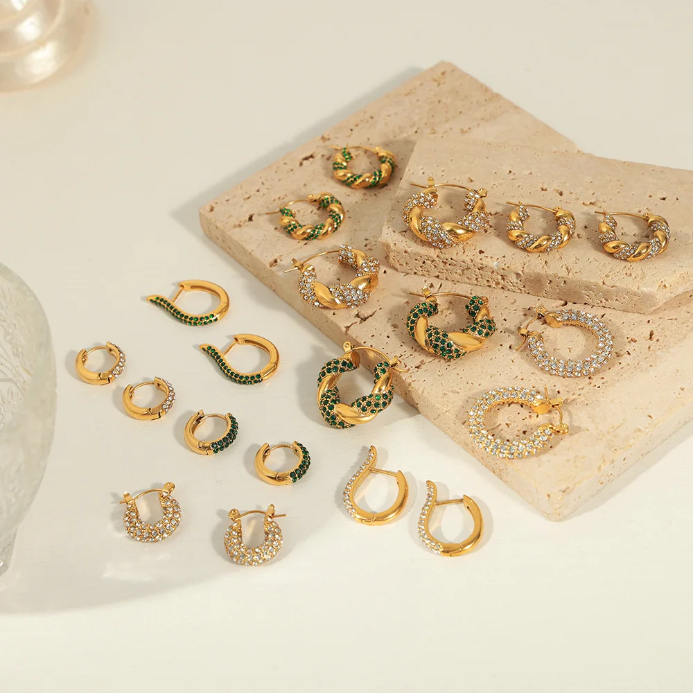 Punk Hip-Hop Metal Round Circle Earrings Party Jewelry  Fashion Gold Color Geometric U-Shape Hoop Earrings for Women