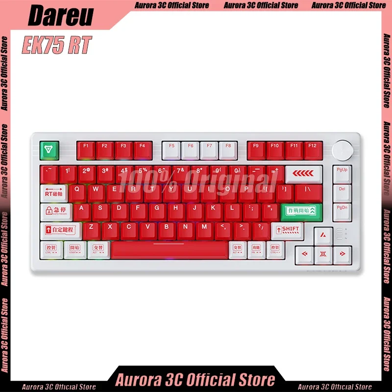 

Dareu Ek75 Rt Mechanical Keyboard Magnetic Switch Wired Keyboards Bluetooth Rgb Rt Hot Swap Type-C Office Gaming Keyboards Gift