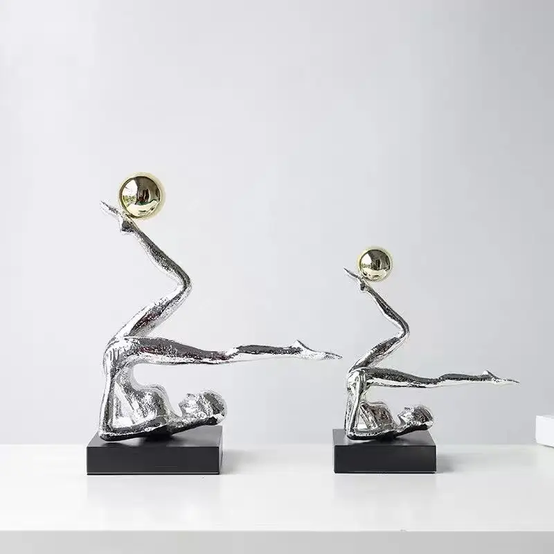 1Pcs Inverted Gymnastics Figure Statue, Cast Iron Handicraft, Desk Decoration, Abstract Figure Sculpture