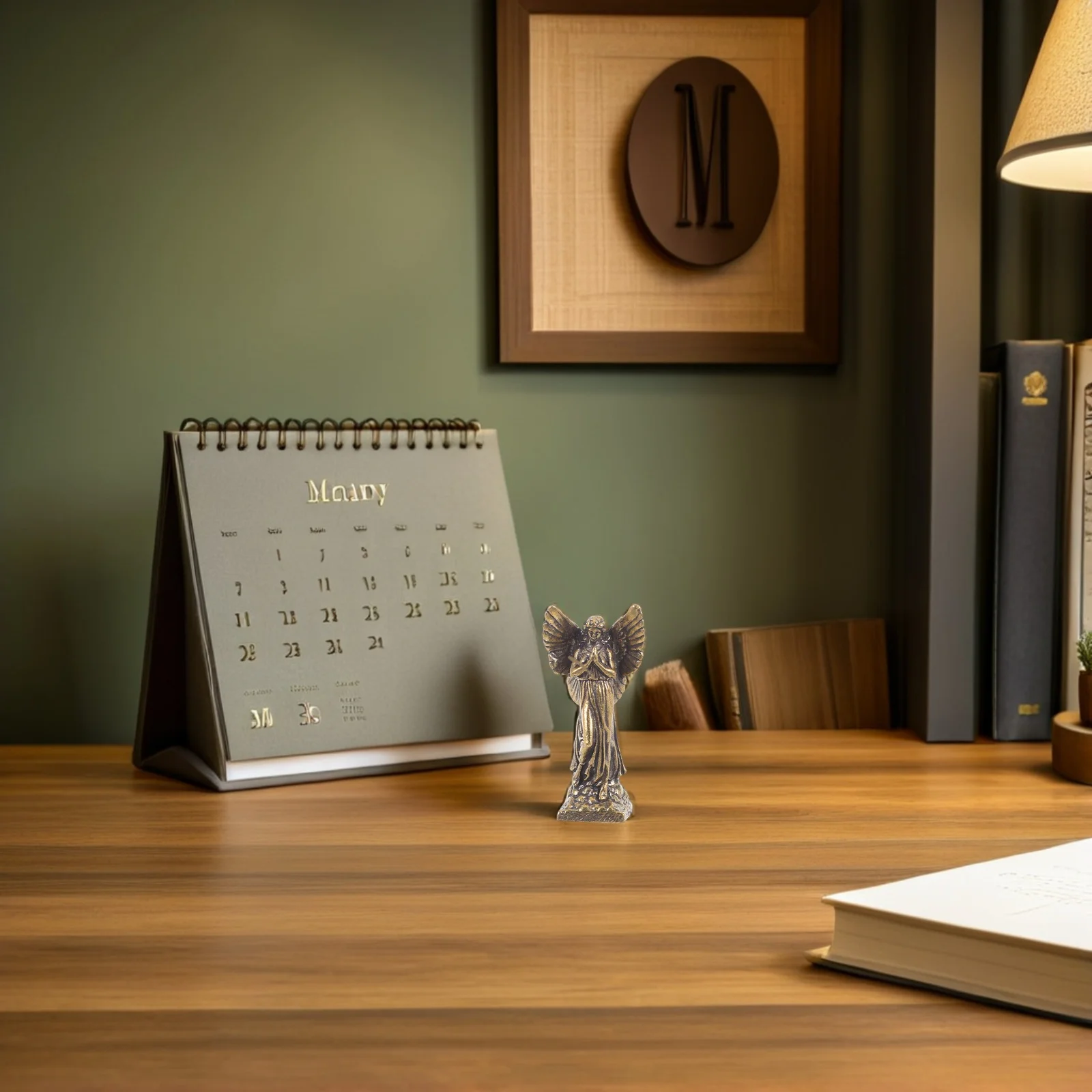 

Brass Guardian Angel Statue Vintage Praying Religious Tabletop Office Wedding Baptism First Communion Angel Sculpture