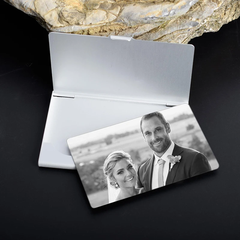 Engraved Wallet Card Wedding Bridesmaid Gifts Customized Picture Wallet Insert Party Favors for Men Birthday Valentines Day Gift