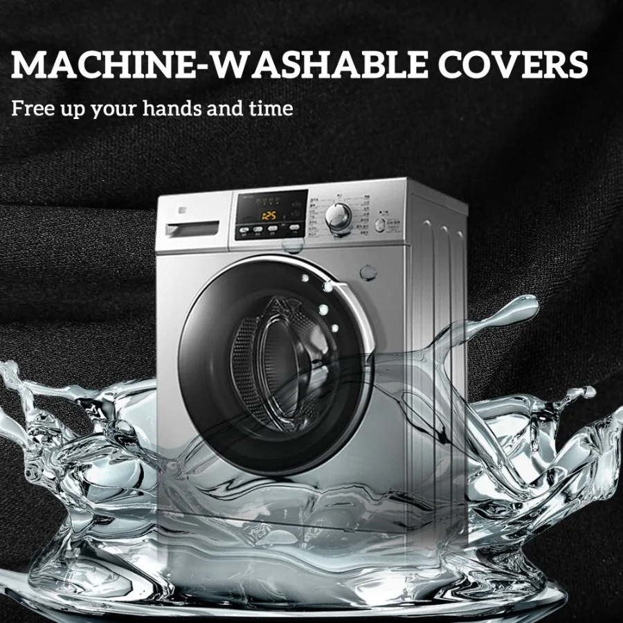 Set di 4 cuscini per sedie da giardino, cuscini rotondi per sedie da pranzo, da bistrot, lavabili in lavatrice, 15 x 15 x 3 neri