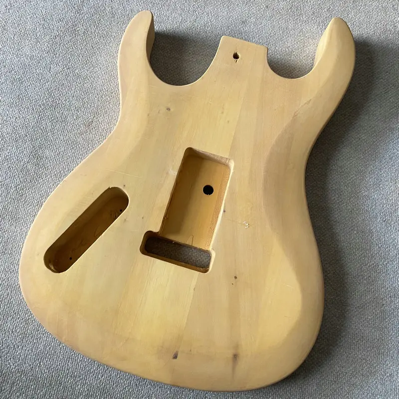 HB614 Electric Guitar Body Natural Solid Basswood Unfinished Version One Humbucker Pickup Design Custom Tremolo for DIY