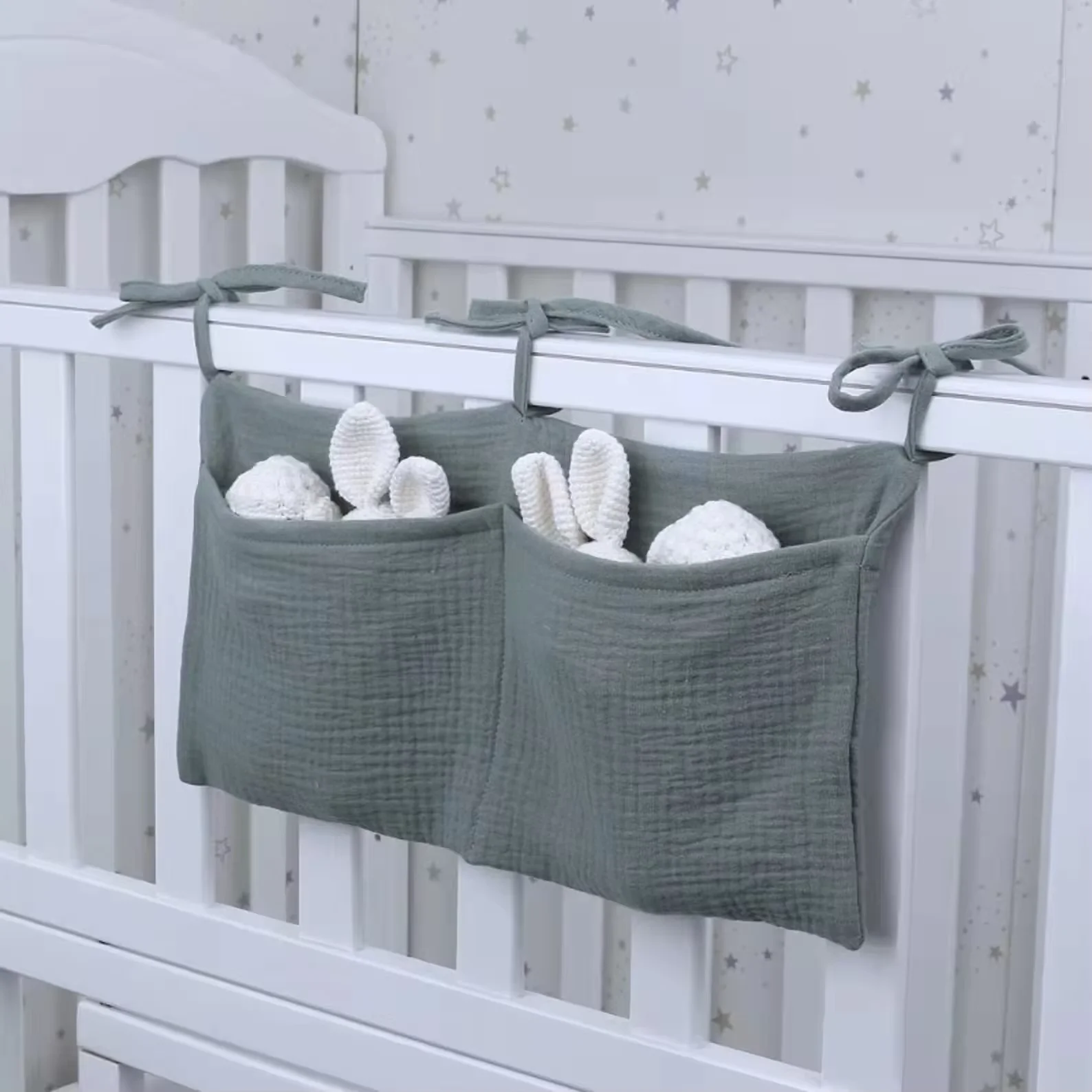 1Pcs Portable Crib Organizer Diaper Organizer Multifunctional Newborn Headboard Diaper Bag Kids Baby Products Bedding