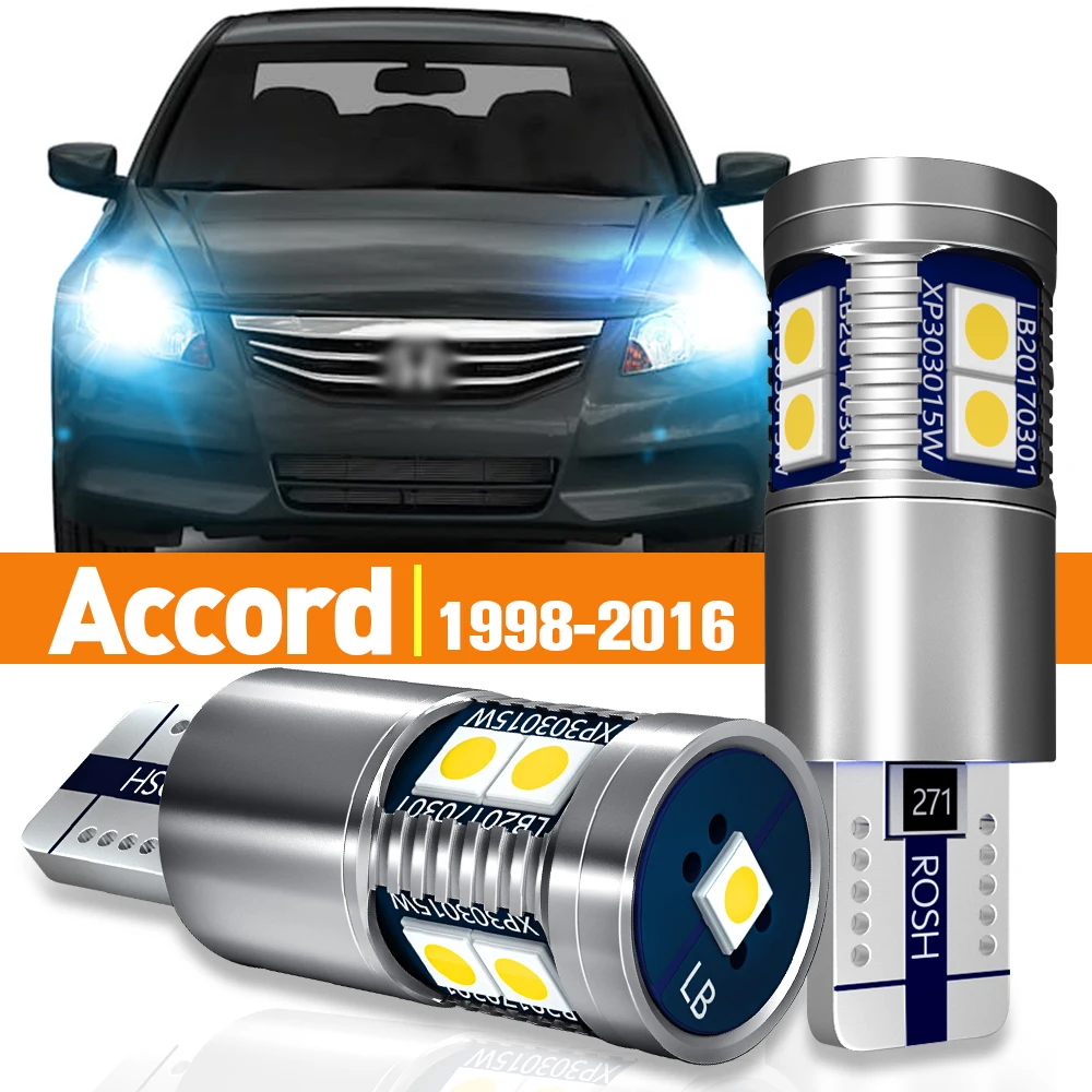 

2 светодиодных габаритных фонаря для Honda Accord 7 8 9 1998-2016 2007 2008 2009 2010 2011 2012 2013 2014 аксессуары лампа Canbus