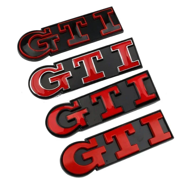 Metal GTI Logo Car Front Grille Emblem Badge for Volkswagen Polo Caddy Golf 4 5 6 8 Jetta Tiguan Touran Passat T-Roc MK3 MK4 MK5