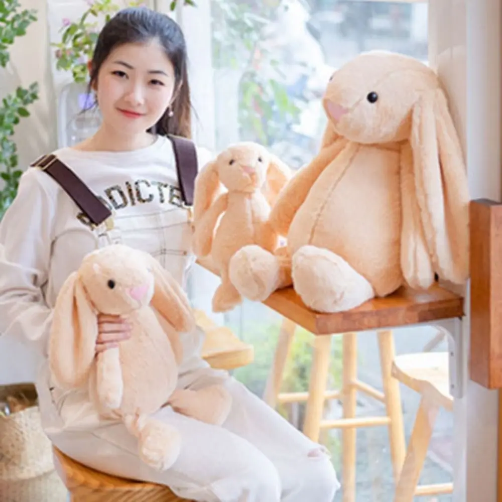 

With Long Ears Easter Rabbit Plush Doll Soft Fluffy Easter Bonnie Rabbit Doll Cartoon Comfortable Plush Bunny Toys Children Girl