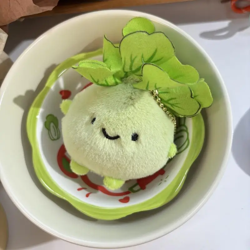 Vegetable Cabbage Plush Keychain Simulation Cartoon Design Cute Pendant Bag Purse Car Hanging Accessories for Kids