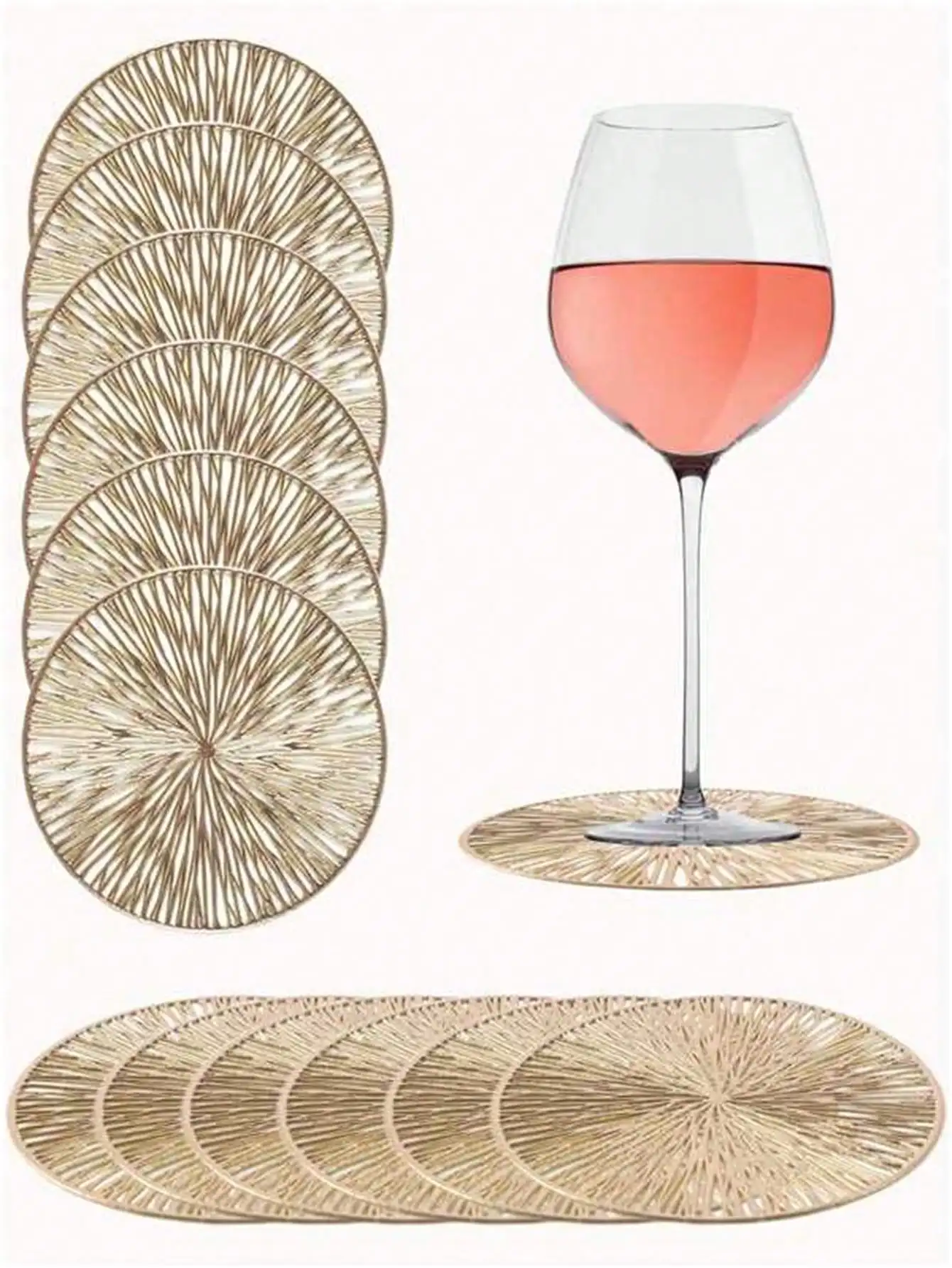 

Gold Color Hollow Out Pvc Non-Slip Coaster, Cup Mats,Heat Resistant, Easy To Clean And Wash, Suitable For Daily Tableware, Holidays, Parties, Bars Decoration,For Home Festival,Fall Fits, Fashion Basics Christmas For Holiday Gift Giving