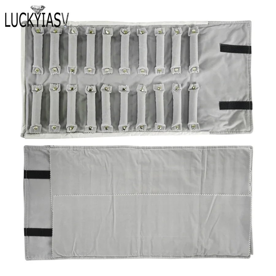 حقيبة تخزين المجوهرات لفة المجوهرات المحمولة المخملية الحقيبة خواتم تخزين حامل خاتم تنظيم صندوق حقيبة مجوهرات صغيرة #3