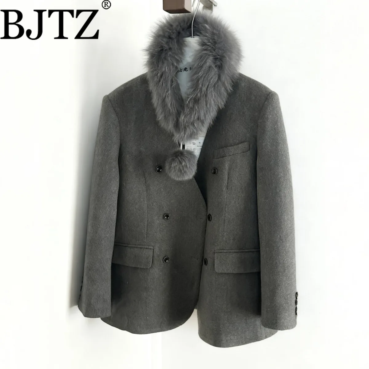 

BJTZ Women’s Thickened Cotton-Padded Blazer with Shoulder Pads Elegant Minimalist Premium Quality Comfortable Warm AW25 Winter