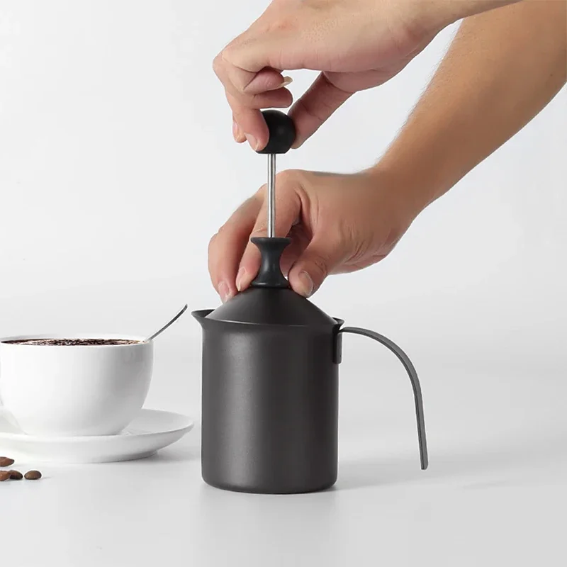 500/800ML Double Mesh Stainless Steel Milk Frother Foam Maker for Coffee Cappuccino Drink Mixer Kitchen Egg Beater Milk Creamer